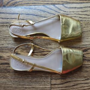 Tory Burch gold sandals